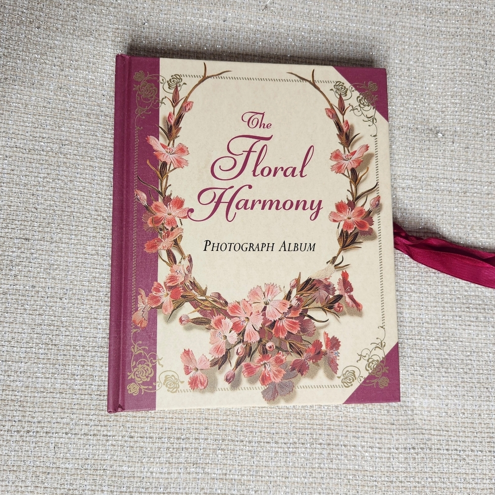 Vintage Floral Harmony Photo Album, Illustrated Victorian Theme Photograph Book